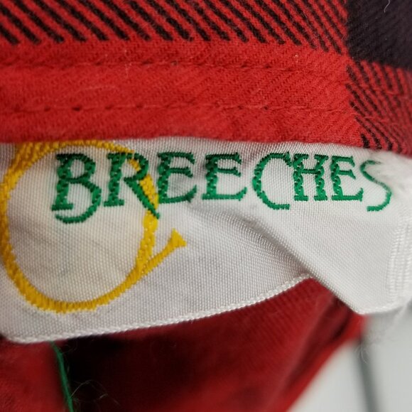 Vintage Breeches Christmas Skirt Red Black Buffalo Snowflake Reindeer Print Hem - Picture 11 of 12